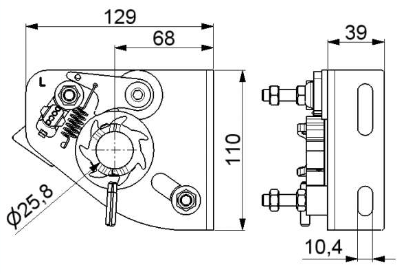 Bezpečnostný držiak malý-ľavý